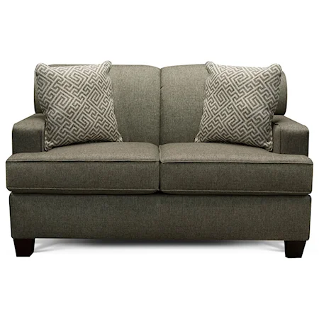 Transitional Loveseat with Track Arms